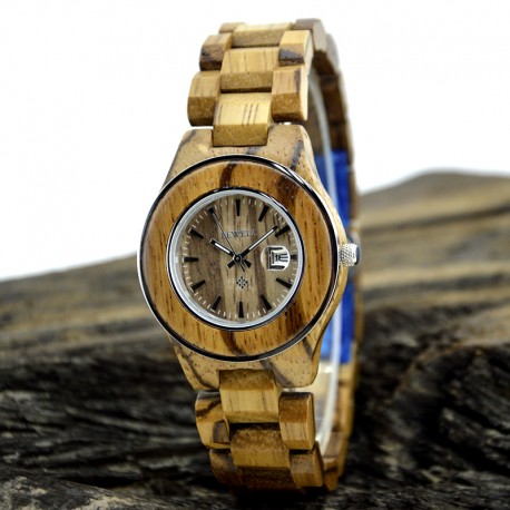 Деревянные часы Bewell ZS-W100AG lady (zebra)