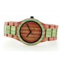 Деревянные часы Bewell ZS-W105DL lady (red, green)