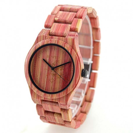 Деревянные часы Bewell ZS-W105DL lady (red)