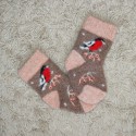 Носочки детские Снегири (коричнево-песочные)