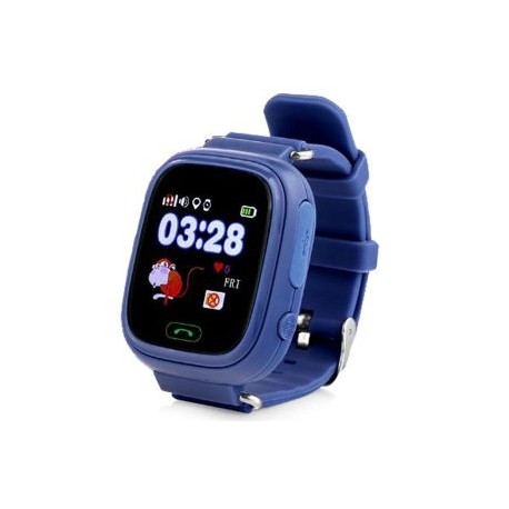 Детские часы с GPS Baby Watch Q90 с сенсорным цветным экраном (темно-синие)