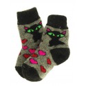 Носочки детские "Кошка и сердечки" (Серо-черные с рисунком "кошка и сердечки") 3-5 лет