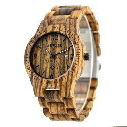 Деревянные часы Bewell ZS-W086B (zebra wood)