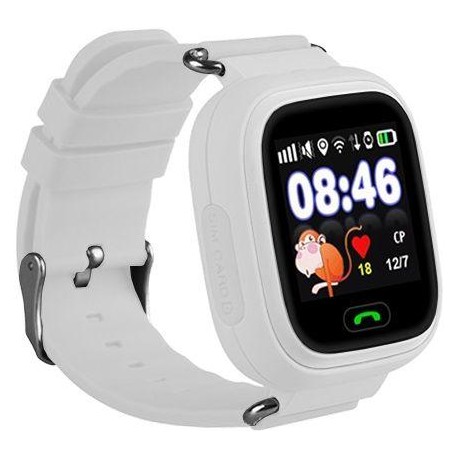 Детские часы с GPS Baby Watch Q90 с сенсорным цветным экраном (белые)